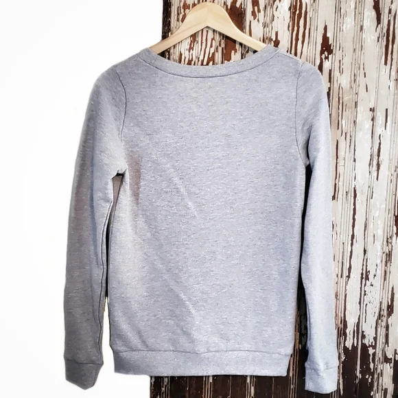 ModCloth Graphic Sweatshirt Grey Print Size S - Picture 5 of 10